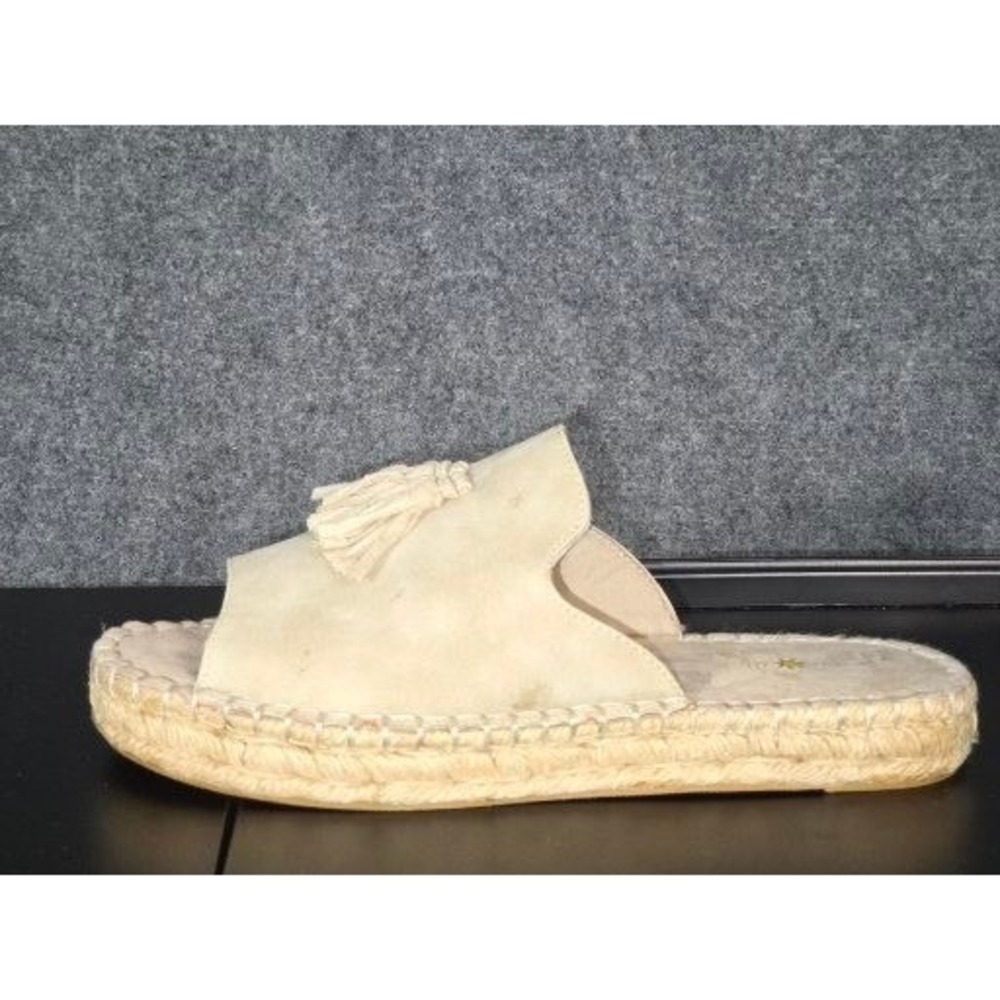 Seven Dials‎ Wendelle Beige Faux Suede Tassel Espadrille Slide Sandals Womens 9M